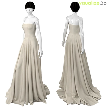 Elegant Bridal Mannequin 3D model image 1 