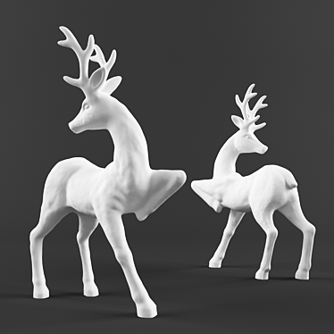 Elegant Deer Sculpture 3D model image 1 