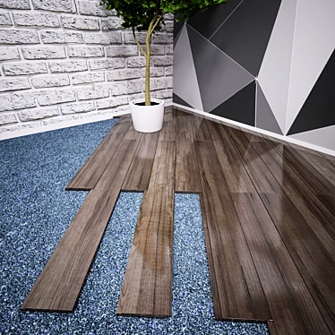 Exquisite Oak Flooring 3D model image 1 