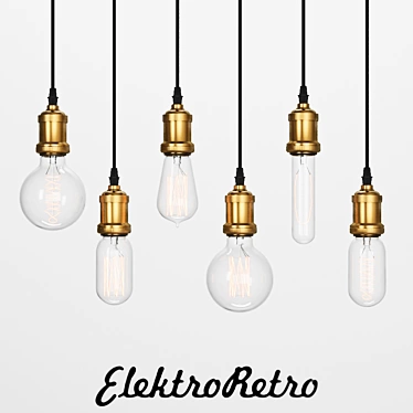 Vintage Glow: Electro Retro Bulbs 3D model image 1 