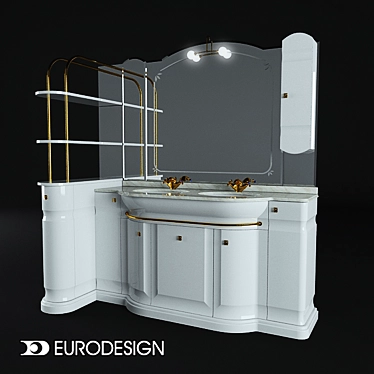 Eurodesign Hilton: Luxury Bathroom Furniture 3D model image 1 