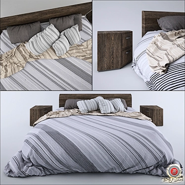 Sleek Dream: Modern Bed 3D model image 1 