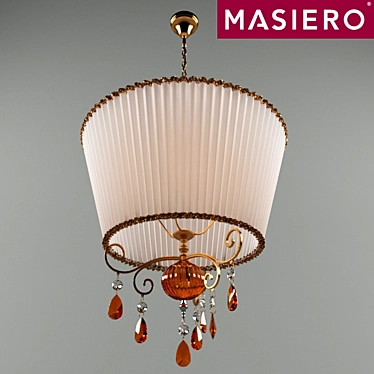 Elegant Ivory Glass Chandelier 3D model image 1 