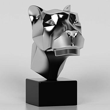 Elegant Panther Sculpture 3D model image 1 