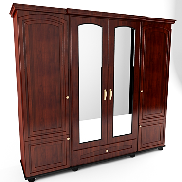 Classic Wooden Cabinet 3D model image 1 