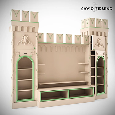 Title: Castle TV Wall - Savio Firmino Children's Furniture 3D model image 1 