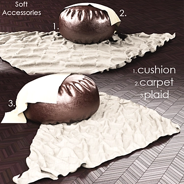 Cozy Comfort Bundle: Pillow, Mat & Blanket 3D model image 1 