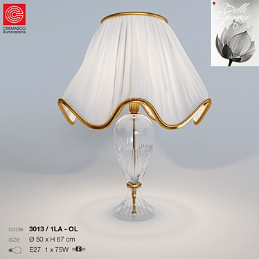Elegant Gold Table Lamp - Belle Epoque 3D model image 1 