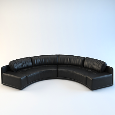 Elegant Semi-Circular Black Sofa 3D model image 1 