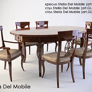 Stella Del Mobile Table Chairs 3D model image 1 
