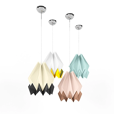 Elegant Origami Pendant Light 3D model image 1 