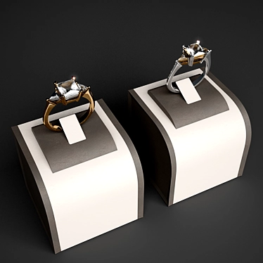 Golden-Silver 3D Ring 3D model image 1 