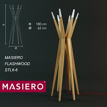 Elegant Flashwood Floor Lamp 3D model image 1 