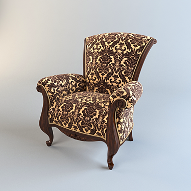 Elegant Velvet Armchair 3D model image 1 