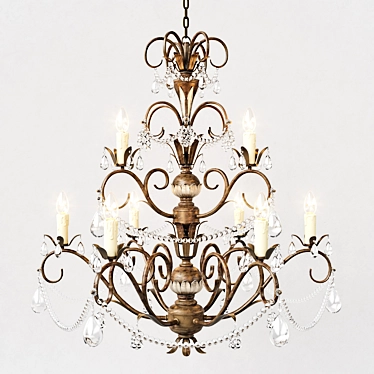 Elegant Carrington Chandelier 3D model image 1 