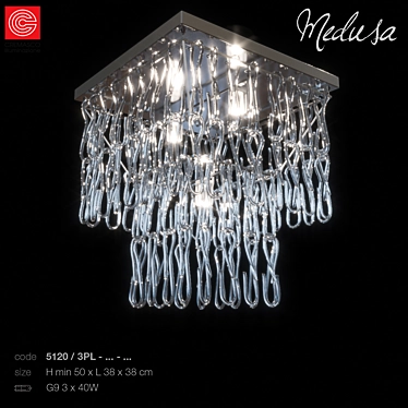 Elegant Medusa-inspired Chandelier 3D model image 1 