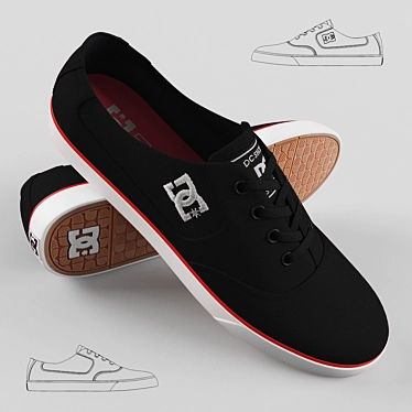 DC Shoes Flash TX - Turbocharged Style 3D model image 1 