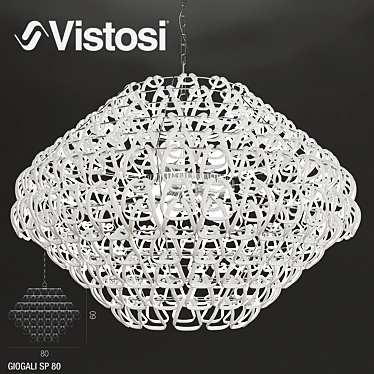 Contemporary White Glass Chandelier 3D model image 1 