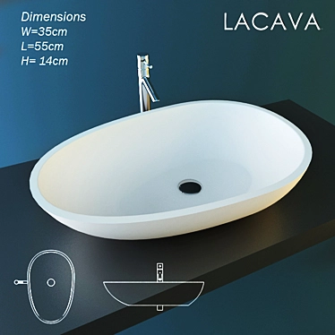 Luxury White Lacava Sink 3D model image 1 