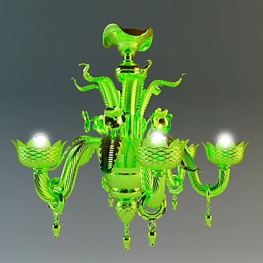Murano Glass Chandelier 3D model image 1 