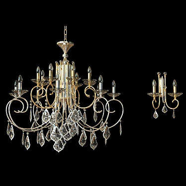 Elegant Crystal Pendant Light 3D model image 1 