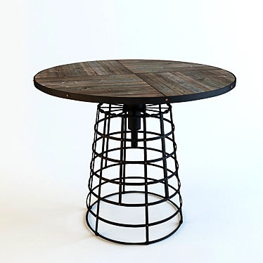 Rustic Reclaimed Wood Table 3D model image 1 