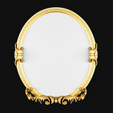 Oval Gold Mirror: Wall Decor Luxury 3D model image 1 