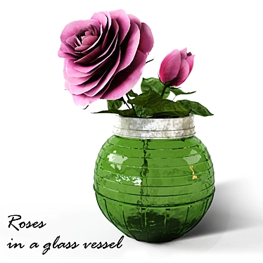 Elegant Rose Bouquet in Glass 3D model image 1 