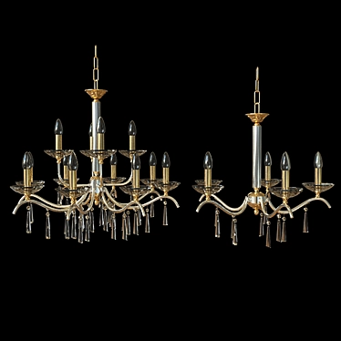 Elegant Asfour Crystal Pendant Chandelier 3D model image 1 