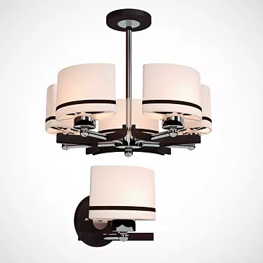 Modern Hoff Chandelier & Sconces 3D model image 1 