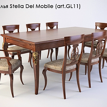 Stella Del Mobile Table & Chairs Set 3D model image 1 