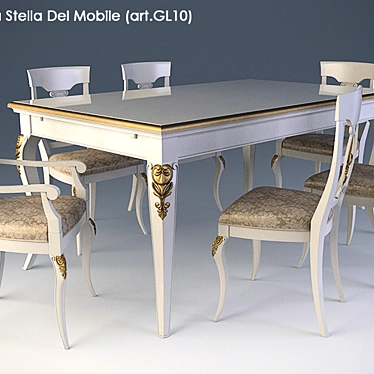 Stella Del Mobile Table Chairs - Art.GL10 3D model image 1 