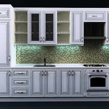 Rustic Patina Kitchen 3D model image 1 