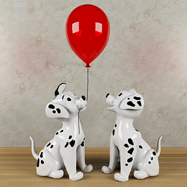 Dalmatian Pup Sculptures 3D model image 1 