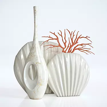 Coastal Chic Vase Set 3D model image 1 