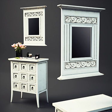 Reflections in White: Cubby Mirror 3D model image 1 