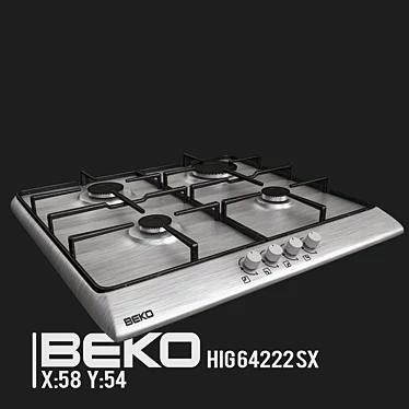 BEKO Gas Hob HIG 64222 SX 3D model image 1 