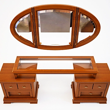 Luxury Cherry Wood Dressing Table 3D model image 1 