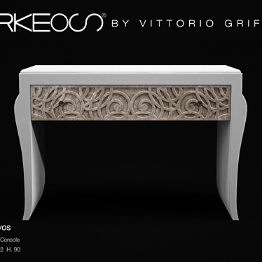 Elegant Fusion Console with Intricate Carvings 3D model image 1 