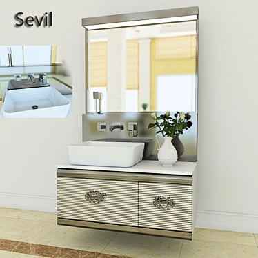 Elegant Seville Timepiece 3D model image 1 