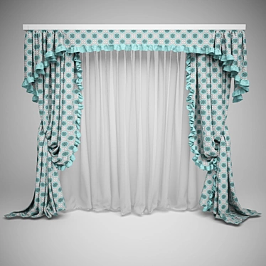 Provence Style Curtain 3D model image 1 