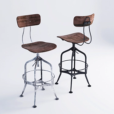 Industrial Vintage Toledo Stool 3D model image 1 