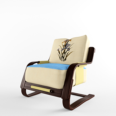 Cozy Cushioned Flyer Armchair 3D model image 1 