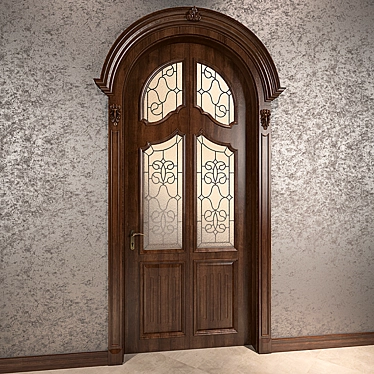 Elegant Glass-Panel Door 3D model image 1 