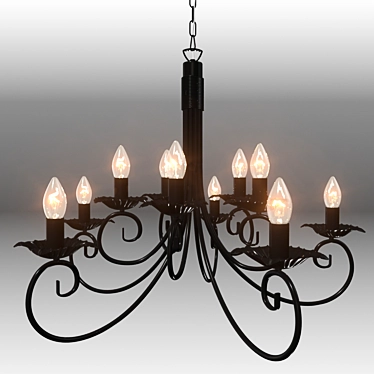 Title: Rustic Metal Chandelier 3D model image 1 