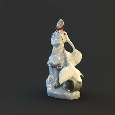 Vintage Soviet Porcelain Figurine 3D model image 1 