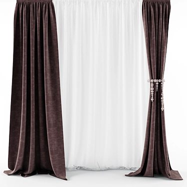 Elegant Curtain Set 3D model image 1 