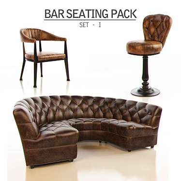 Modern Bar Seating Set - 3D Models 3D model image 1 