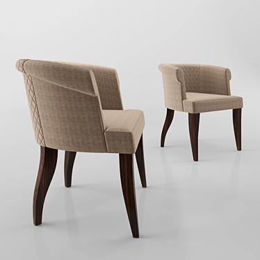 Luxe Firebrick Armchair 3D model image 1 