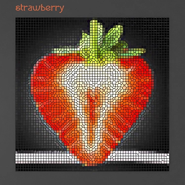 Strawberry Mosaic Art: 100x100 cm 3D model image 1 